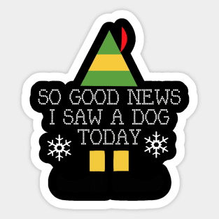 Good News Elf Quote Christmas Knit Sticker